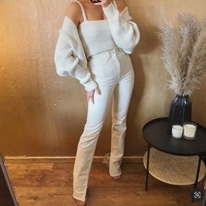 ZARA Slim Flare Jeans | High Rise Split Hem